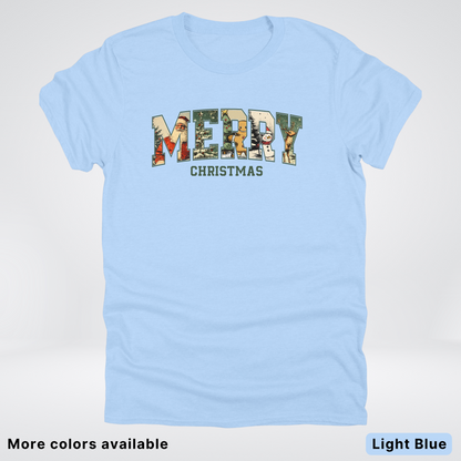 Vintage Merry Christmas Varsity - T-Shirt