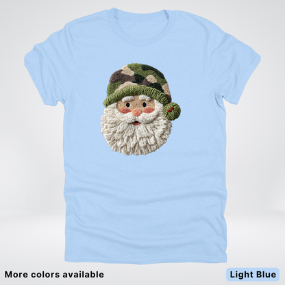 Woodland Santa Face (Hook Yard Faux Texture) - T-Shirt