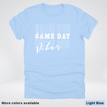 Game Day Vibes Stacked - White Design - T-Shirt