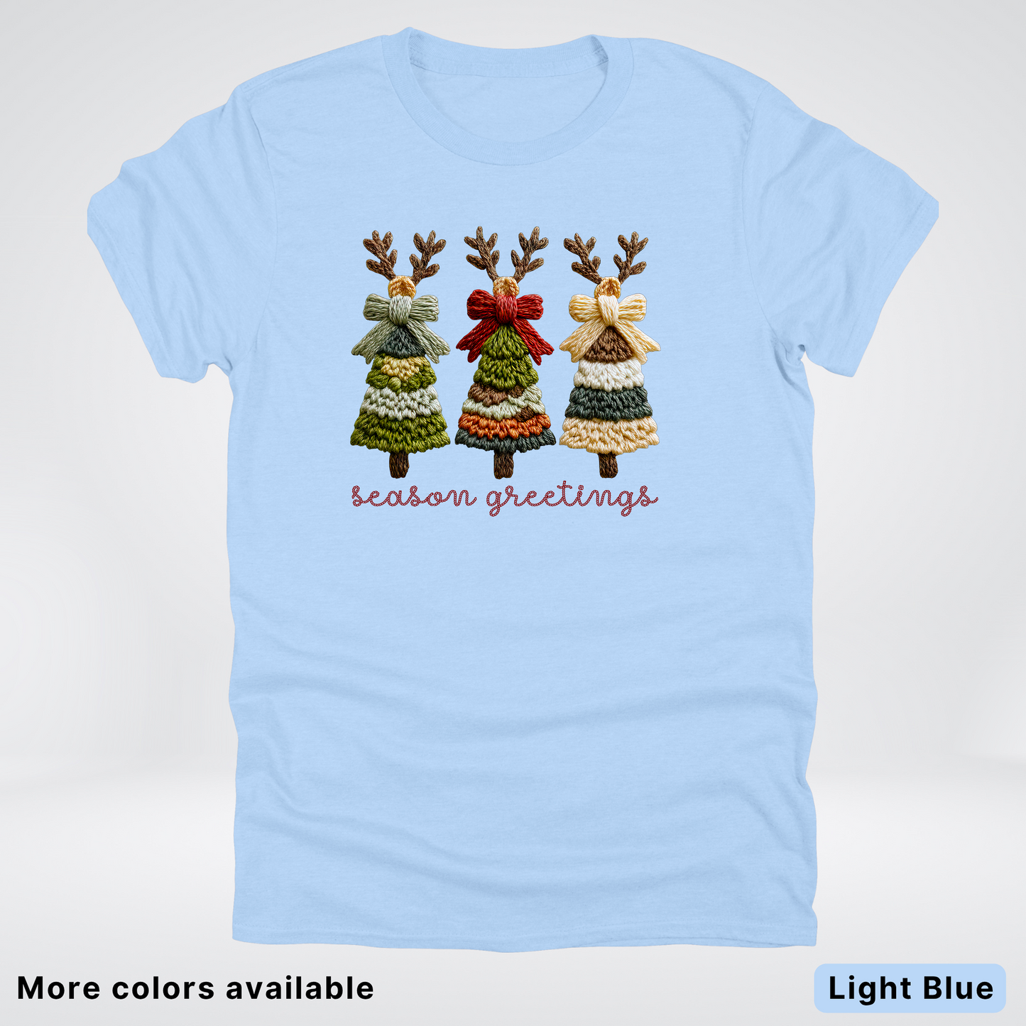 Season Greetings Reindeer Trees Hook Yard Faux - T-Shirt