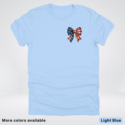 USA Flag Coquette Bow - 4th Of July Design 02 T-Shirt