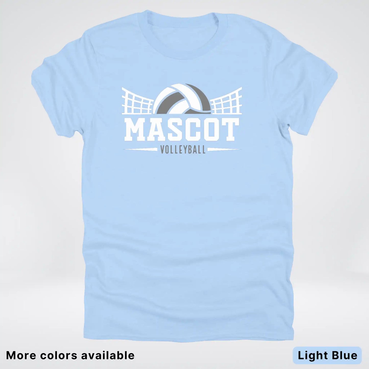 Volleyball Mom Game Day Tee – Custom Mascot Name Shirt | Gray Design 26