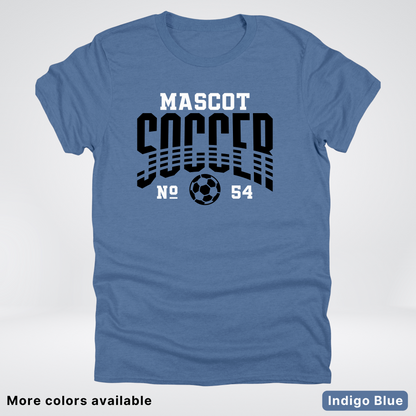 Custom Mascot & Number – Black Design 03 - Soccer T-Shirt