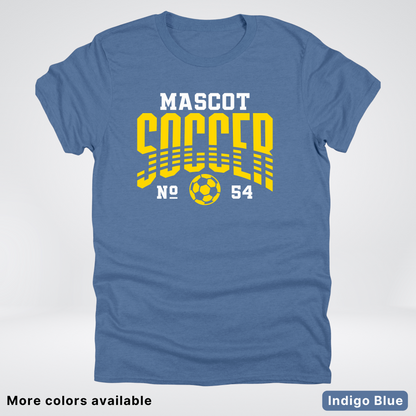 Custom Mascot & Number – Gold Design 04 - Soccer T-Shirt