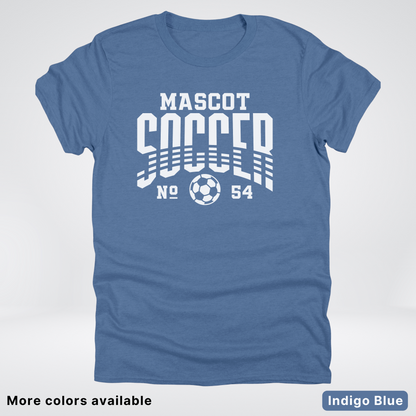 Custom Mascot & Number – White Design 12 - Soccer T-Shirt