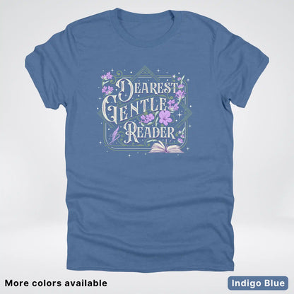 Dearest Gentle Reader – Vintage Floral Book Lover Graphic - T-Shirt