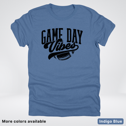 Game Day Vibes - Black Design 2 - Football T-Shirt