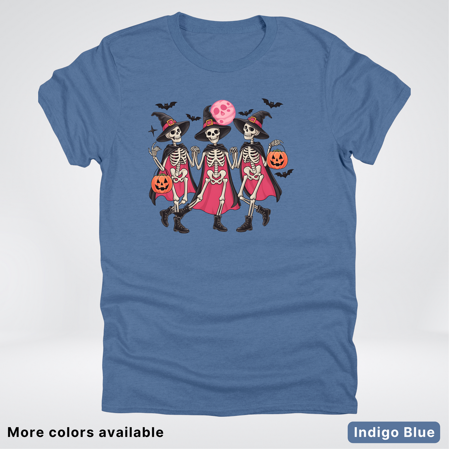 Skeleton Pink Out Witches Dancing Halloween - T-Shirt