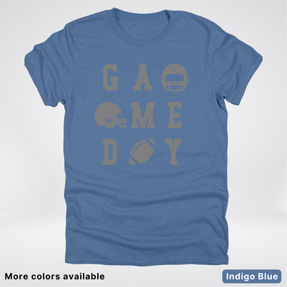 Game Day Football 3 x 3 - Gray Design  - T-Shirt