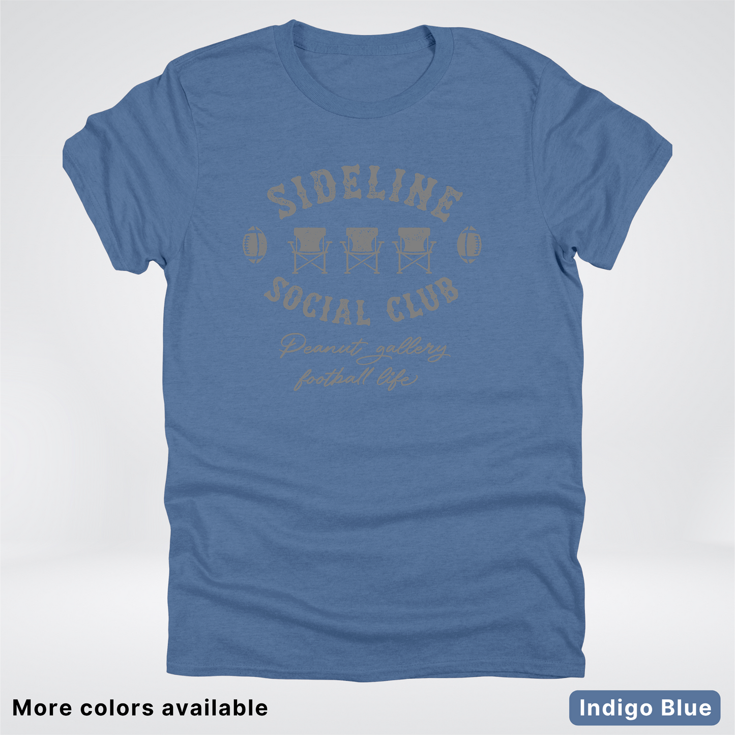 Sideline Social Club Peanut Gallery Football Life - Gray Design - T-Shirt