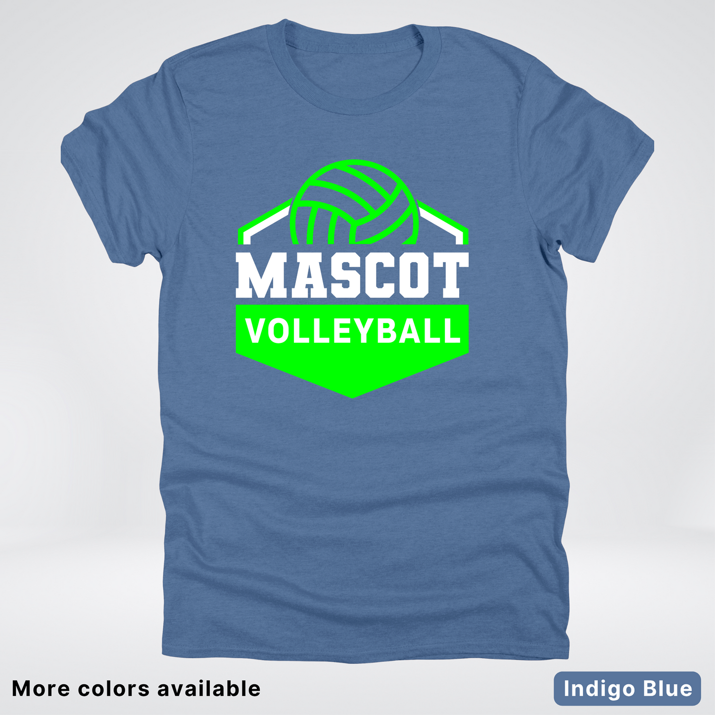 Custom Mascot - Green - Volleyball Design 71 - T-Shirt