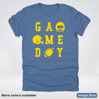 Game Day Football 3 x 3 - Gold Design - T-Shirt