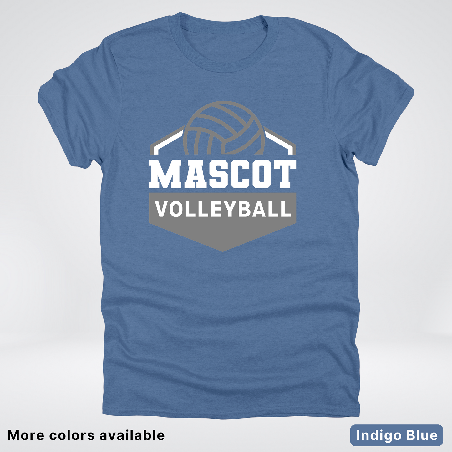 Custom Mascot - Gray - Volleyball Design 61 - T-Shirt