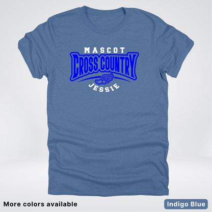 Custom Mascot & Name – Blue Design – Cross Country 05 - T-Shirt