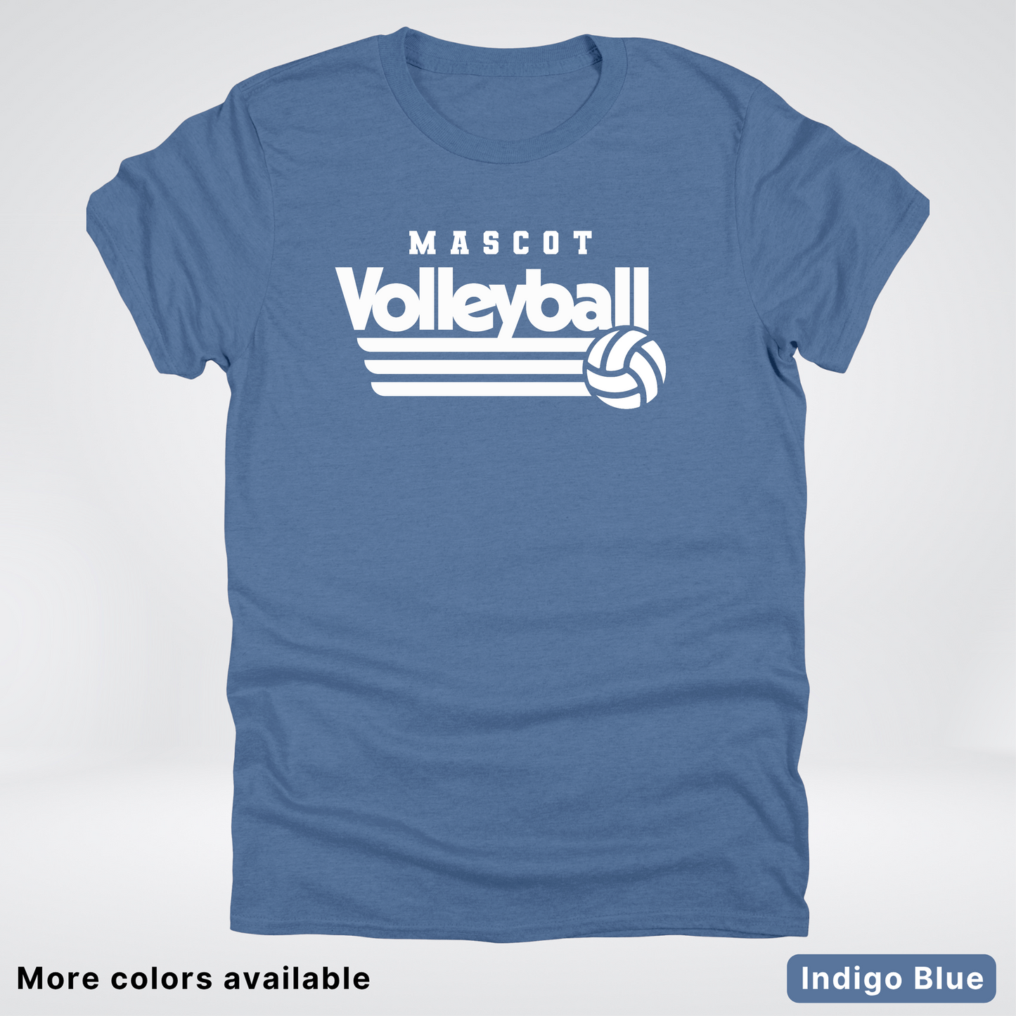 Custom Mascot - White - Volleyball Design 48 - T-Shirt
