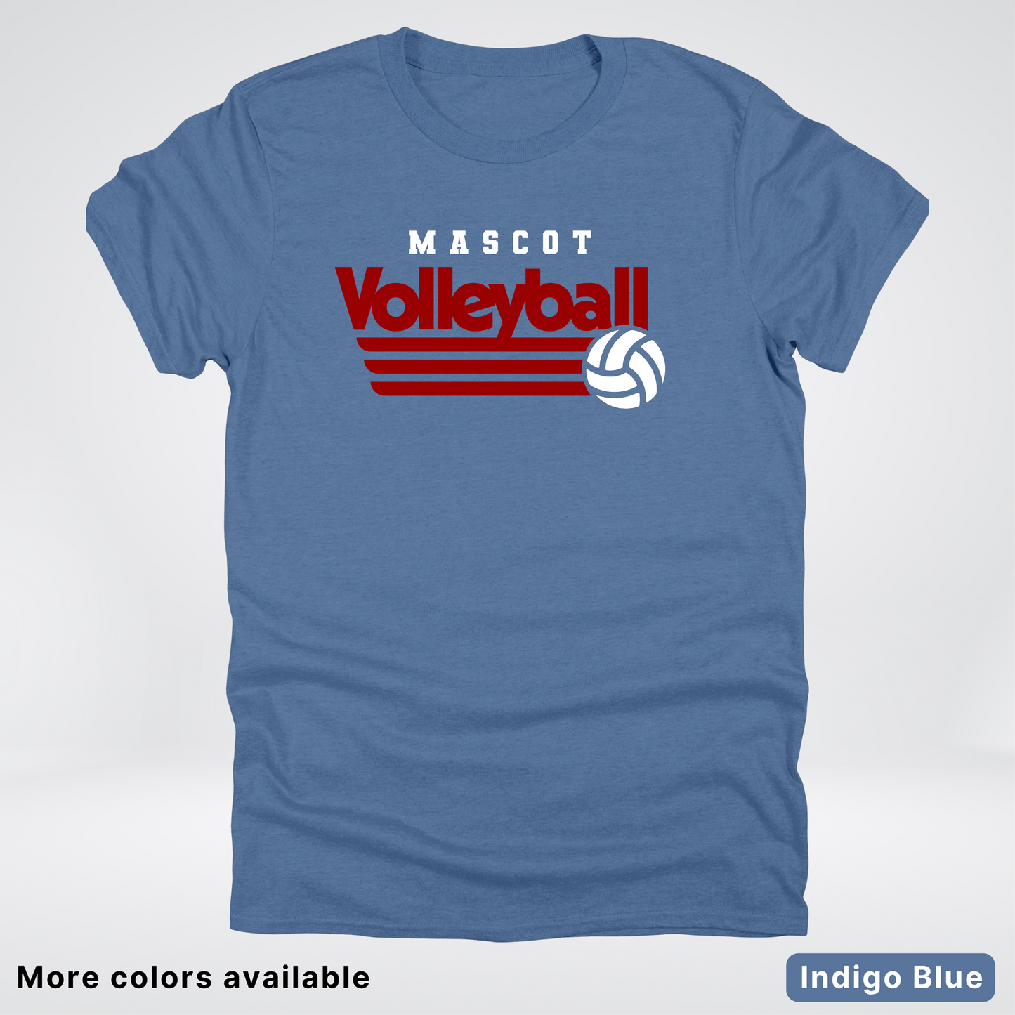 Custom Mascot - Maroon - Volleyball Design 58 - T-Shirt
