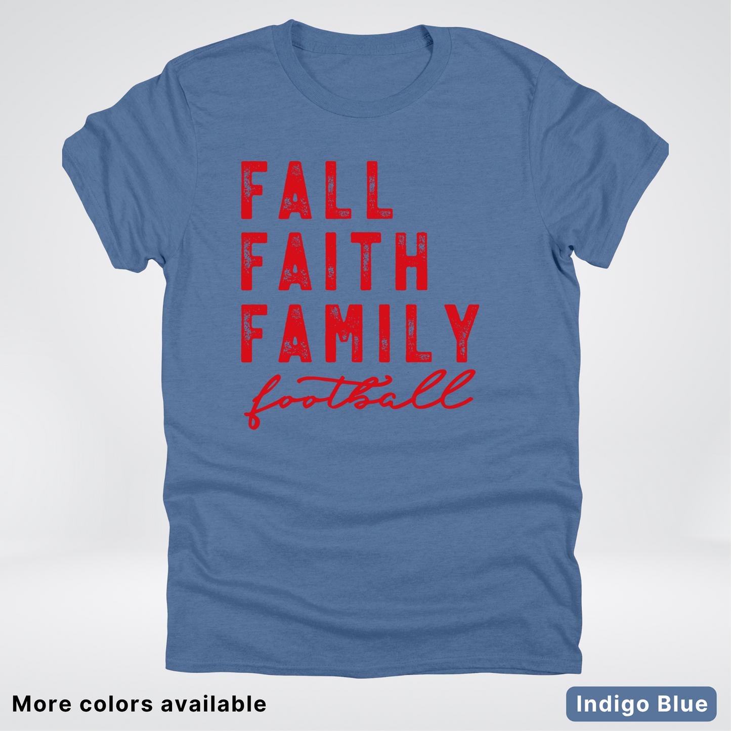 Fall Faith Family – Red Design - Football - T-Shirt