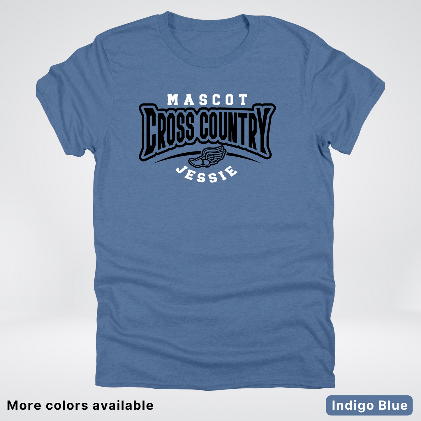Custom Mascot & Name – Black Design – Cross Country 03 - T-Shirt
