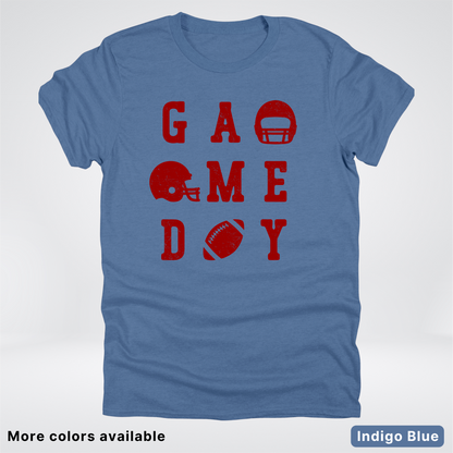 Game Day Football 3 x 3 – Maroon Design – T-Shirt