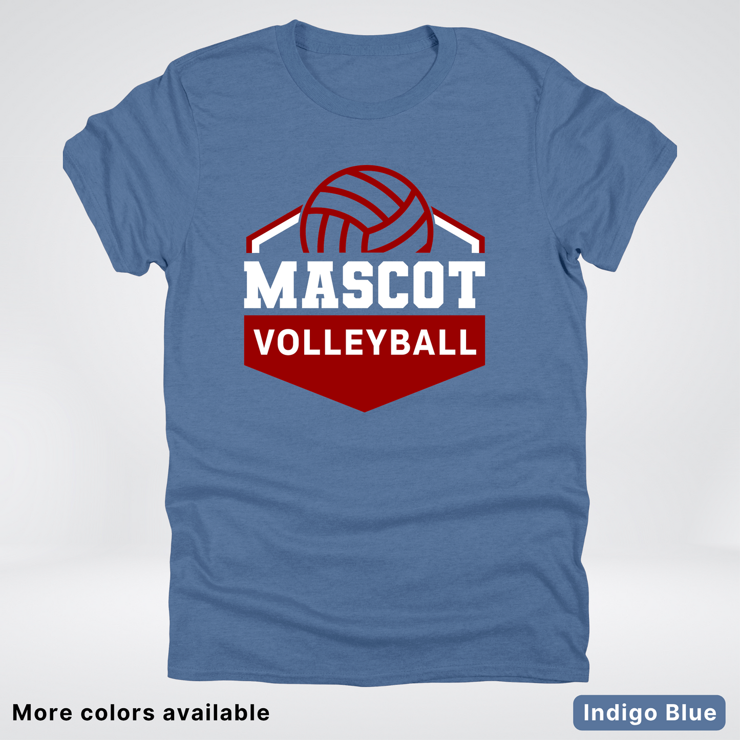 Custom Mascot - Maroon - Volleyball Design 69 - T-Shirt