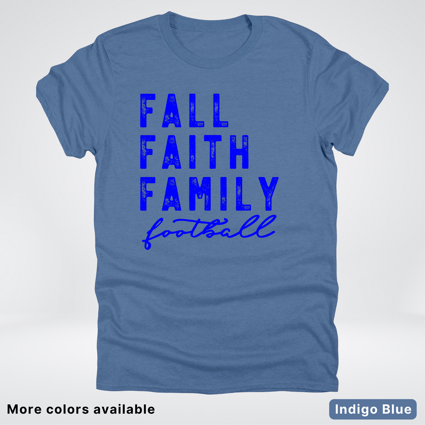 Fall Faith Family – Blue Design - Football - T-Shirt