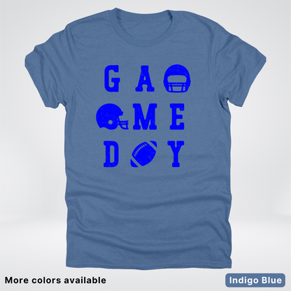 Game Day Football 3 x 3 - Blue Design - T-Shirt