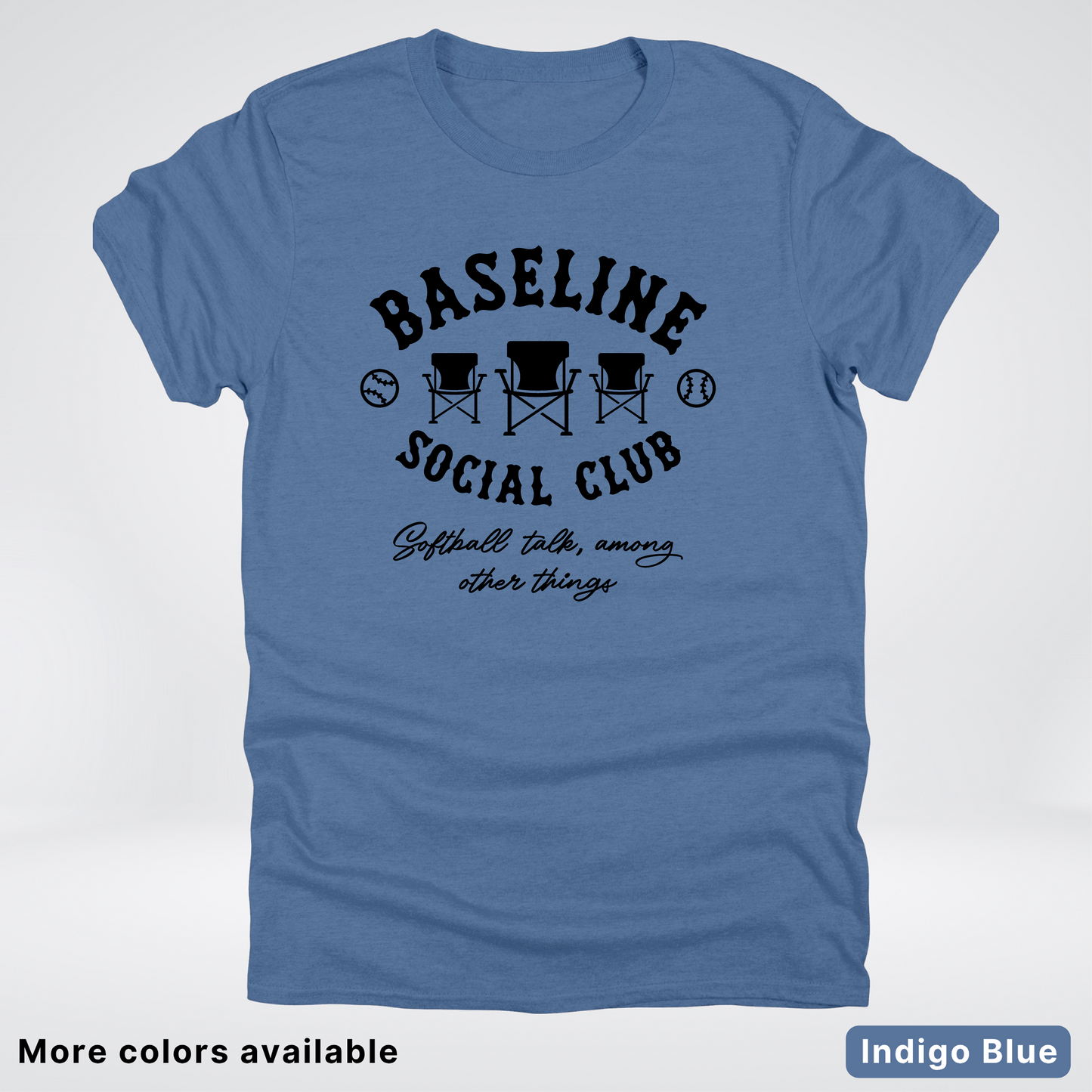 Baseline Social Club Softball – Black Design - T-Shirt