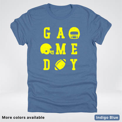 Game Day Football 3 x 3 - Yellow Design - T-Shirt