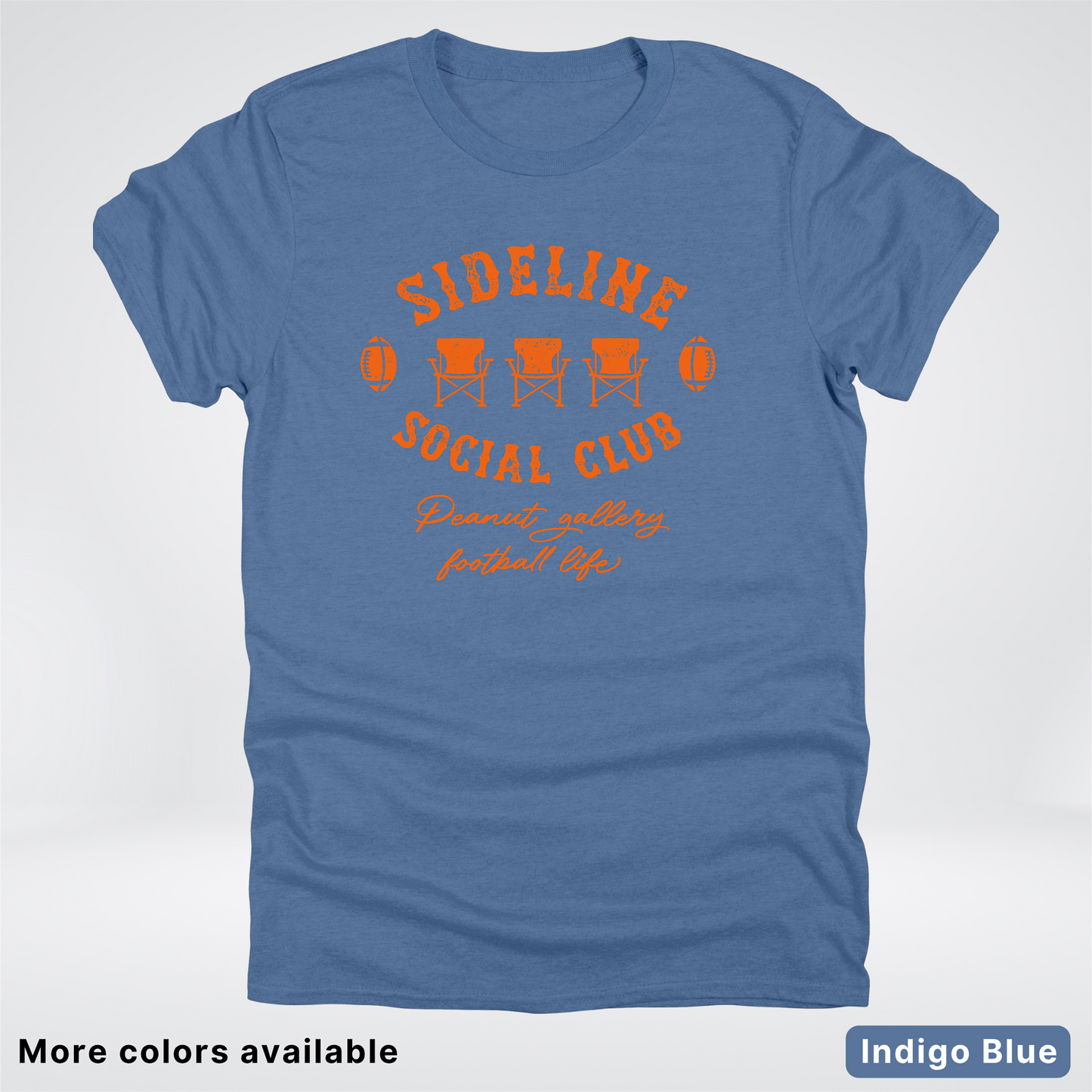 Sideline Social Club Peanut Gallery Football Life – Orange Design - T-Shirt