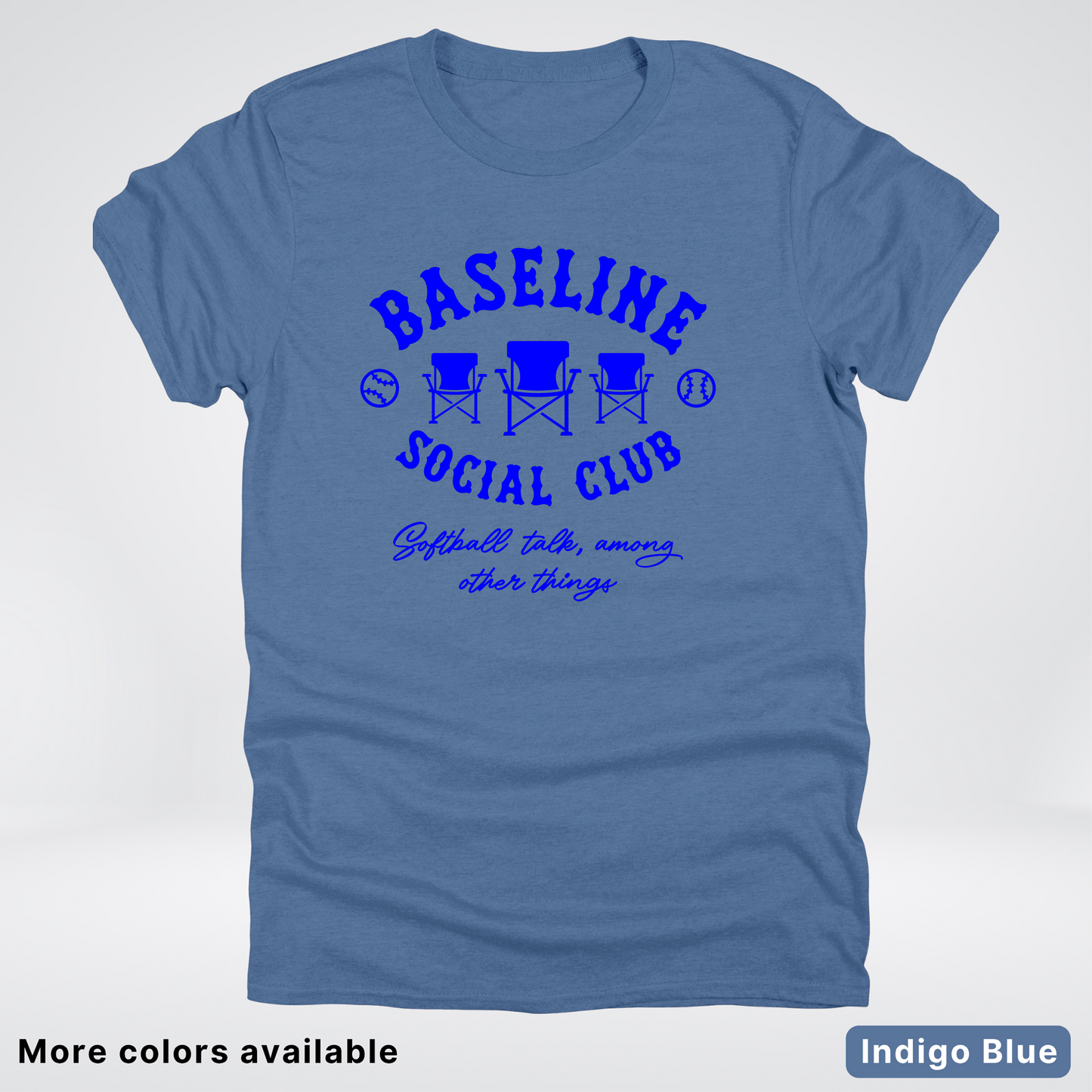 Baseline Social Club Softball – Blue Design - T-Shirt