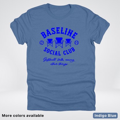 Baseline Social Club Softball – Blue Design - T-Shirt