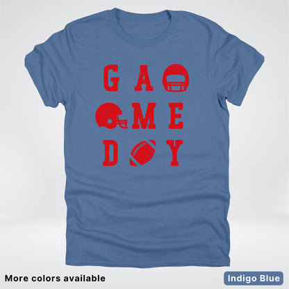 Game Day Football 3 x 3 - Red Design - T-Shirt