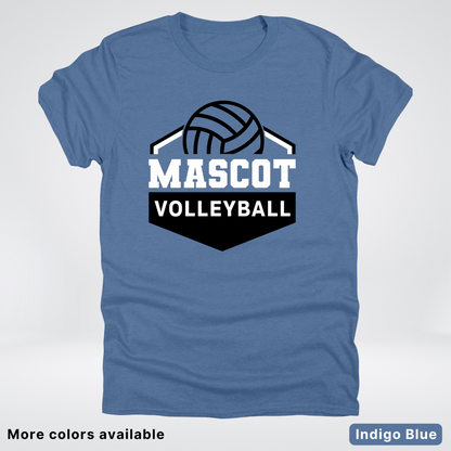 Custom Mascot - Black - Volleyball Design 62 - T-Shirt