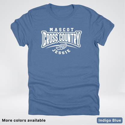 Custom Mascot & Name – White Design – Cross Country 02 - T-Shirt