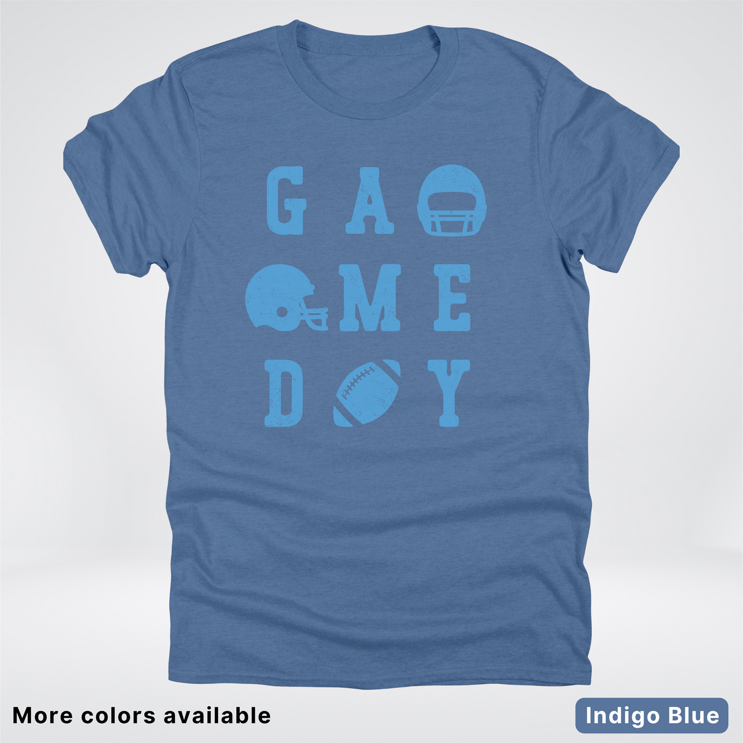 Game Day Football 3 x 3 – Light Blue Design – T-Shirt