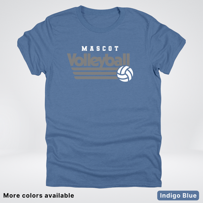 Custom Mascot - Gray - Volleyball Design 49 - T-Shirt