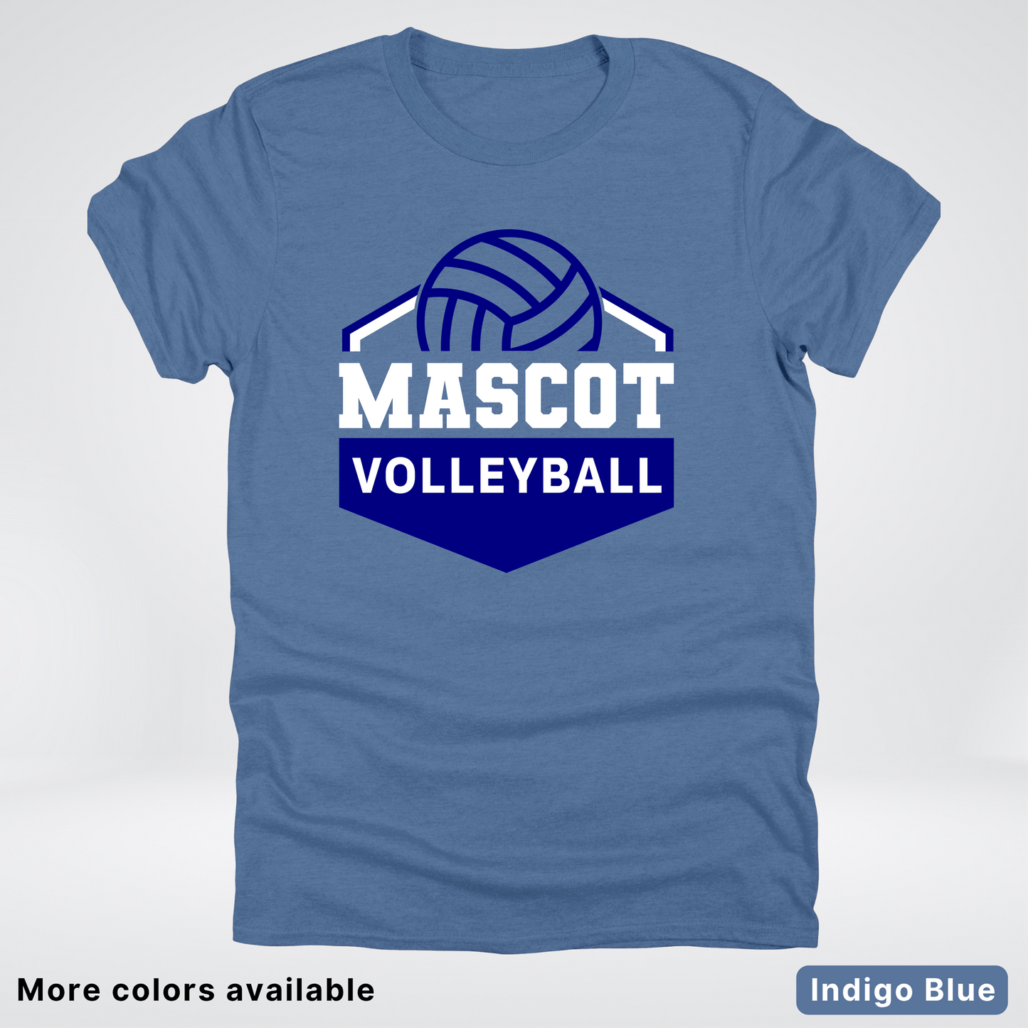 Custom Mascot - Navy - Volleyball Design 67 - T-Shirt