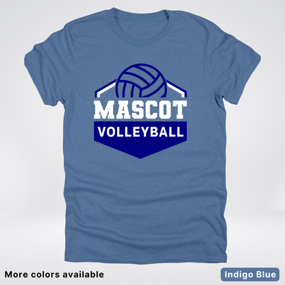 Custom Mascot - Navy - Volleyball Design 67 - T-Shirt
