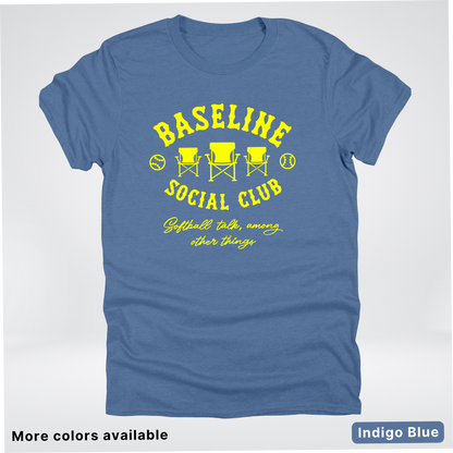 Baseline Social Club Softball – Yellow Design - T-Shirt