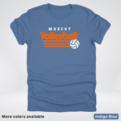 Custom Mascot - Orange - Volleyball Design 59 - T-Shirt