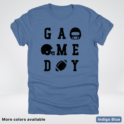 Game Day Football 3 x 3 - Black Design - T-Shirt