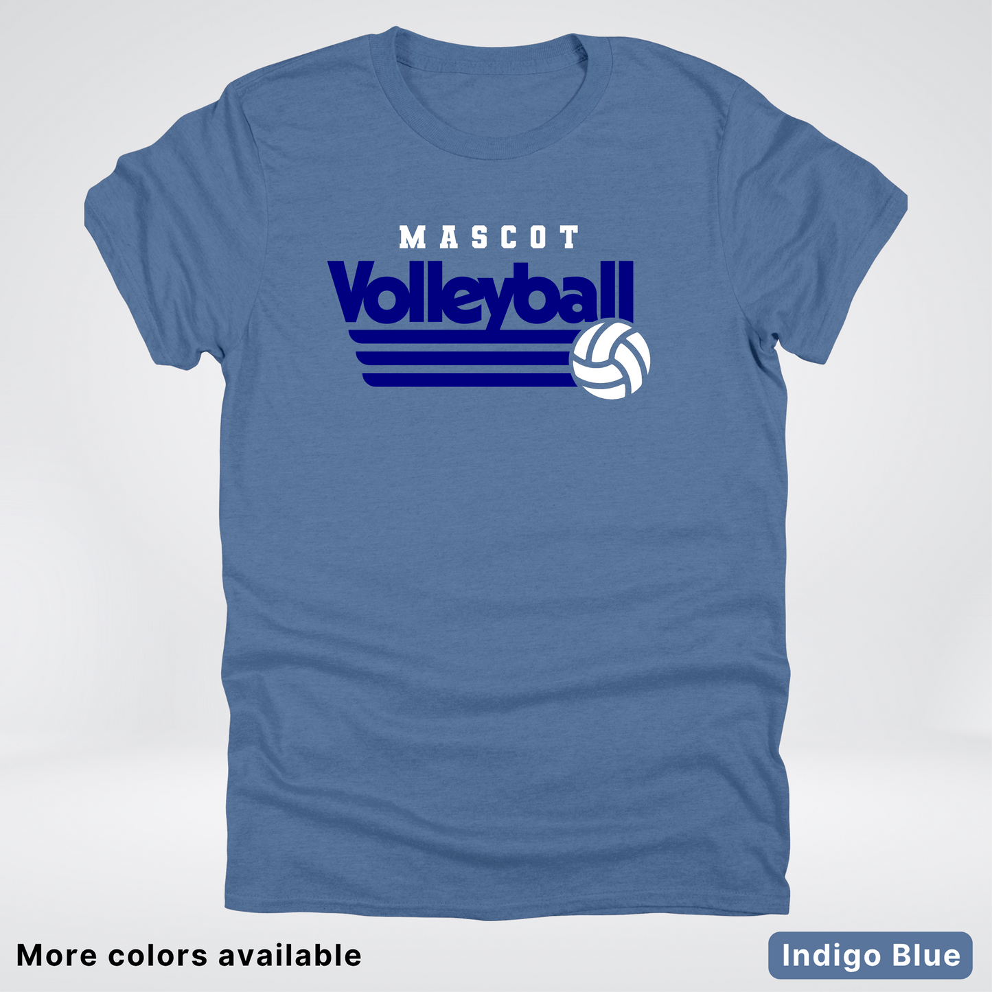 Custom Mascot - Navy - Volleyball Design 56 - T-Shirt