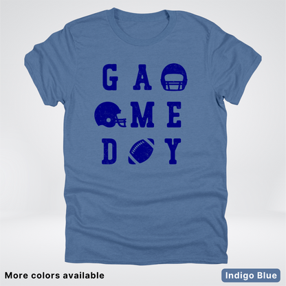 Game Day Football 3 x 3 - Navy Design - T-Shirt