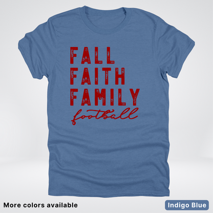 Fall Faith Family – Maroon Design - Football - T-Shirt