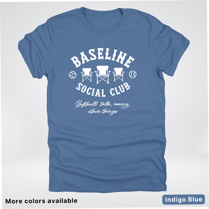 Baseline Social Club Softball – White Design – T-Shirt