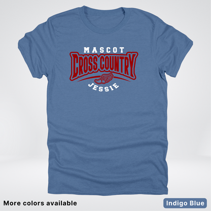 Custom Mascot & Name – Maroon Design– Cross Country 01 - T-Shirt
