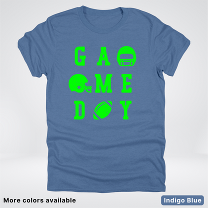 Game Day Football 3 x 3 - Green Design - T-Shirt