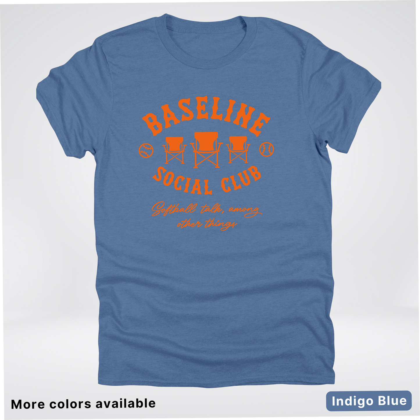 Baseline Social Club Softball – Orange Design - T-Shirt