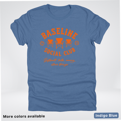 Baseline Social Club Softball – Orange Design - T-Shirt