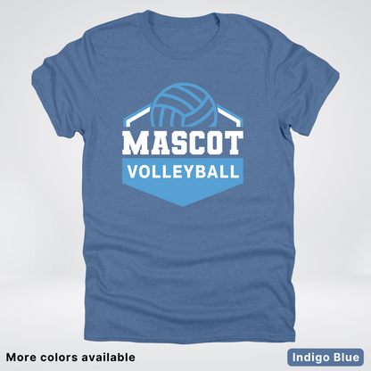 Custom Mascot – Light Blue - Volleyball Design 68 - T-Shirt